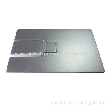 Card USB Flash Memory, Made of Silver Metal Material, Supports USB2.0 Interface